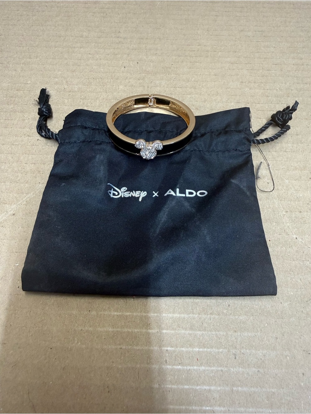 Aldo Gold Bangle Bracelet with Mickey